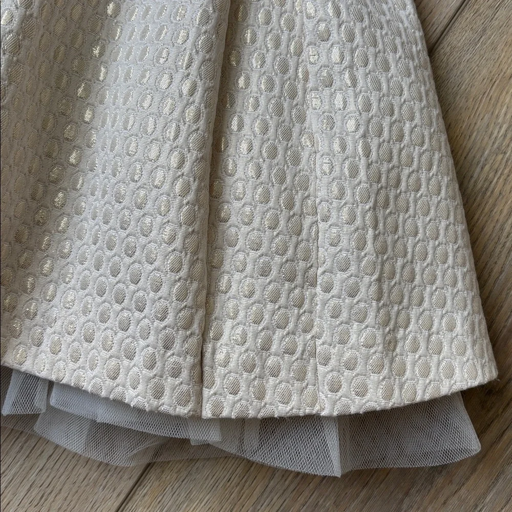 Gymboree Champagne Pleated Special Occasion Dress SZ 6-12 Month Princess Holiday